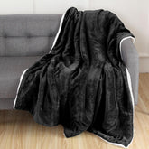 Fleece blanket, Fleece throw blanket, fluffy blanket, warm blanket, soft blanket, sofa fleece throw, sofa blankets , black blankets, double size, Sherpa blanket